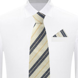 Yacht Stripe Tie - Navy/Yellow