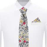 Tropic Bouquet Slim Tie - Gray Multi