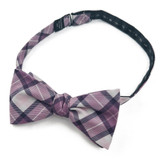 Picnic Plaid Self-Tie Bow Tie - Purple