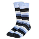 Stripe Crew Socks - Blue Gray Black