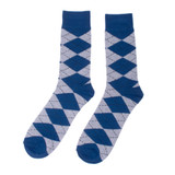 Argyle Crew Socks - Gray Blue