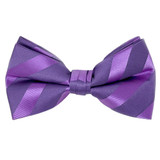 Tonal Stripe Clip-On Bow Tie - Orchid Purple