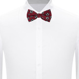 Soccer Ball Pattern Novelty Pre-Tied Bow Tie - Red