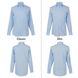 Button Cuff Dress Shirt - White and Light Blue 2 Pack