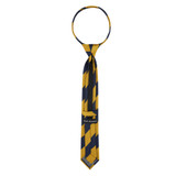 Kid's Woven Wide Striped 14 inch Zipper Tie - Gold Navy