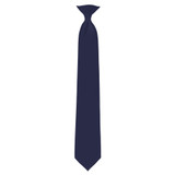 Uniform Solid Clip-On Tie with Buttonholes - Navy