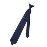 Uniform Solid Clip-On Tie with Buttonholes - Navy
