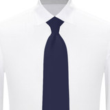 Uniform Solid Clip-On Tie with Buttonholes - Navy