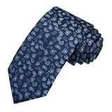 Paisley Slim Tie - Blue Silver