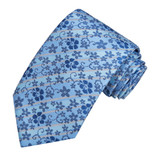 Floral Tie - Blue Taupe