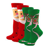 2-Pairs "Santa Rudolph" Women's Christmas Socks Set