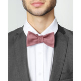 Silk Blend Solid Bow Tie - Dusty Rose