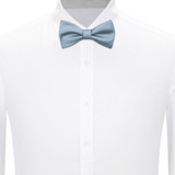 Silk Blend Solid Bow Tie - Dusty Blue Silk Blend Solid Bow Tie - Dusty Blue