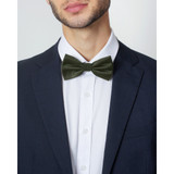 Silk Blend Solid Bow Tie - Martini Olive Silk Blend Solid Bow Tie - Martini Olive