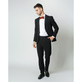 Silk Blend Solid Bow Tie - Rust