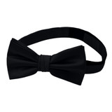 Silk Blend Solid Bow Tie - Black Silk Blend Solid Bow Tie - Black