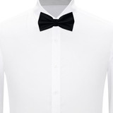 Silk Blend Solid Bow Tie - Black Silk Blend Solid Bow Tie - Black