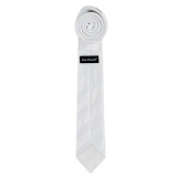 Tonal Stripe Tie - White