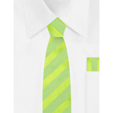 Kid's Tonal Stripe Tie - Lime