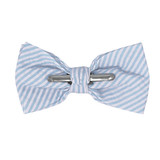 Seersucker Striped Bow Tie - Baby Blue
