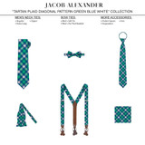 Tartan Plaid Bow Tie - Green Blue Tartan Plaid Bow Tie - Green Blue