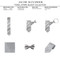 Solid Tonal Stripe Clip-On Bow Tie - Silver