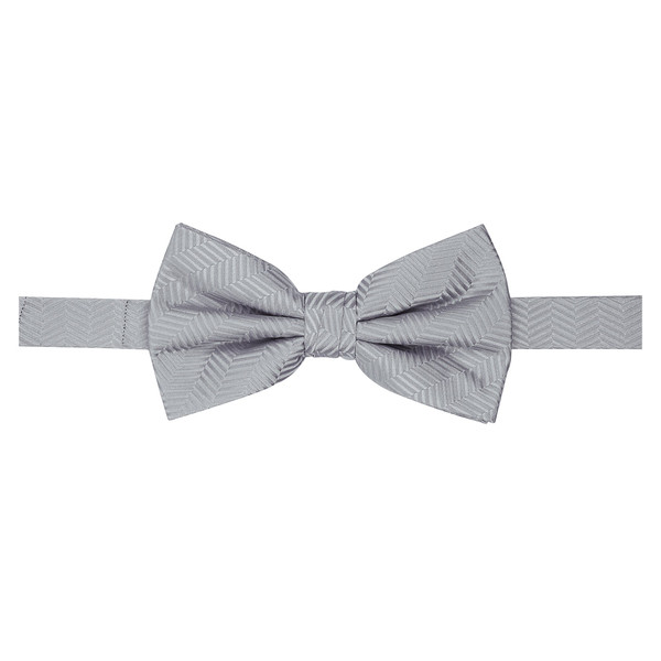 Men's Tone on Tone Herringbone Pre-Tied Bow Tie - Silver