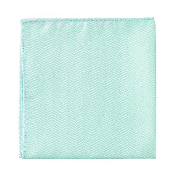 Men's Tone on Tone Herringbone Pocket Square - Aqua