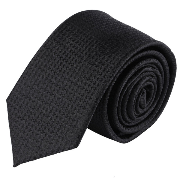 Boys Tone on Tone Houndstooth Neck Tie - Black