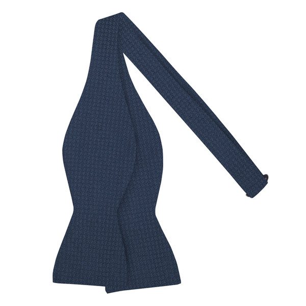 Men's Tone on Tone Houndstooth Self-Tie Bow Tie - Navy Blue