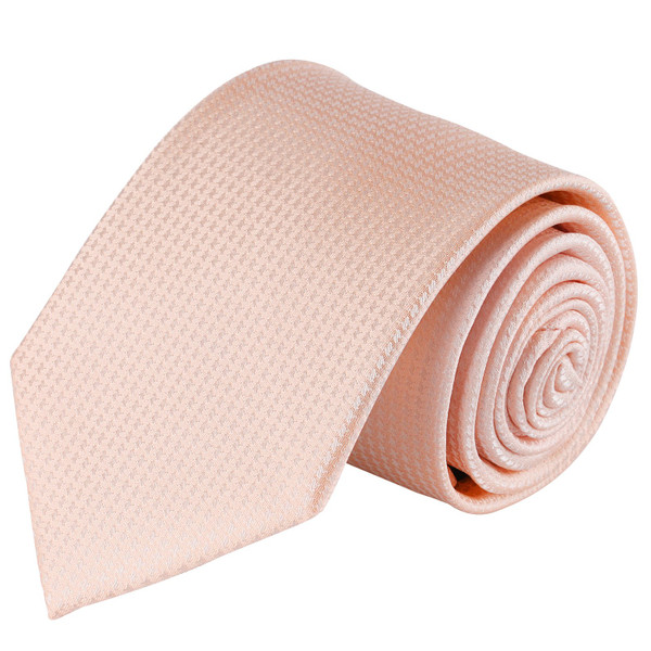 Men's Tone on Tone Houndstooth Extra Long Neck Tie - Peach