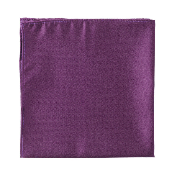 Men's Tone on Tone Metallic Pocket Square - Eggplant