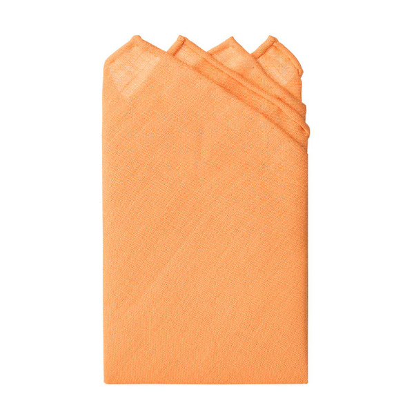 Solid Linen Pocket Square - Peach