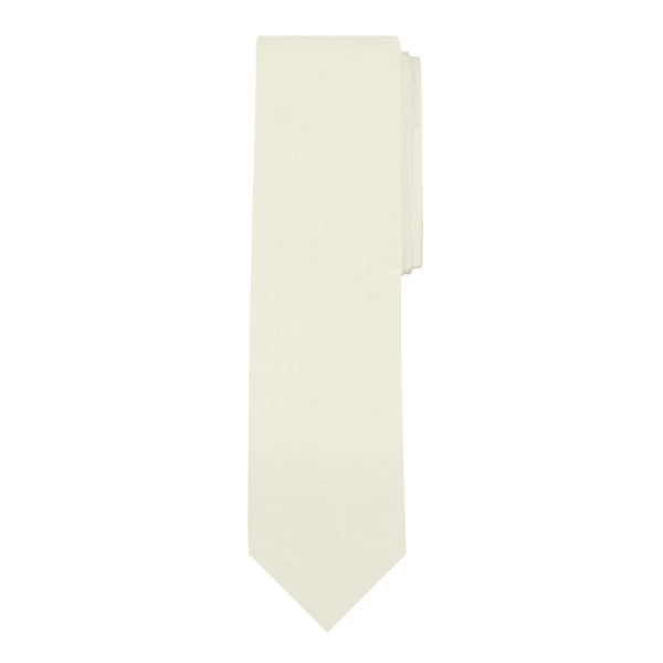 Men's Ivory Slim Solid Color Necktie