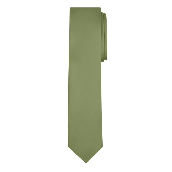 Solid Skinny Tie - Olive Green