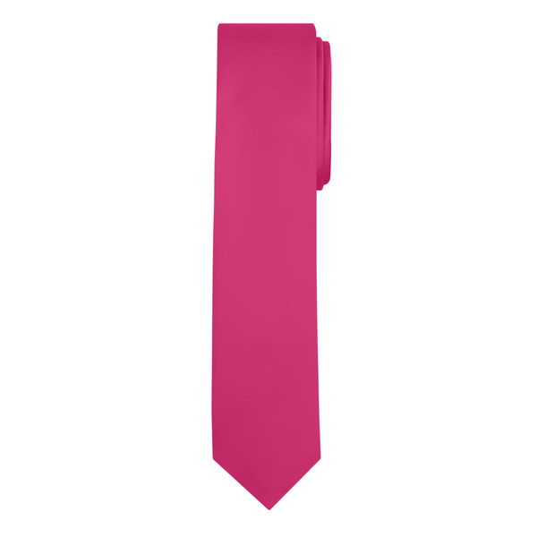 Men's Fuchsia Pink Skinny Solid Color Necktie