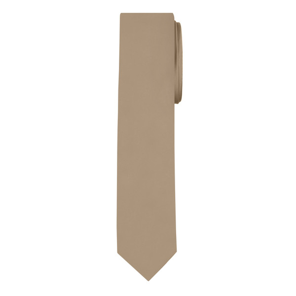 Men's Tan Skinny Solid Color Necktie