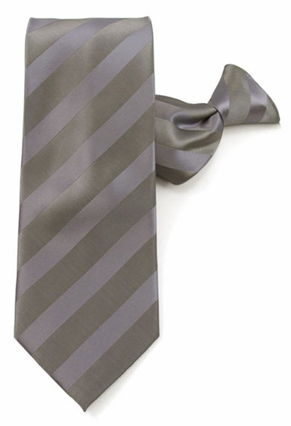 Solid Tonal Stripe Clip-On Tie - Gray