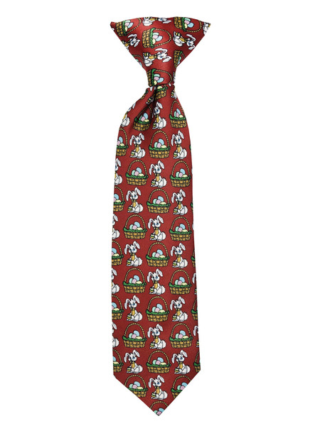 Kid's Easter Bunny Basket 11 inch Clip-On Tie