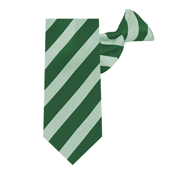 Kid's Tonal Stripe 14 inch Clip-On Tie - Kelly Green