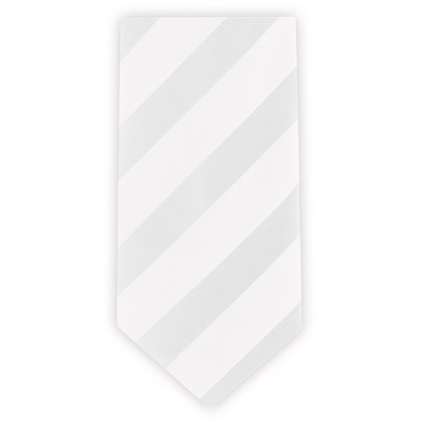 Kid's Tonal Stripe Tie - White