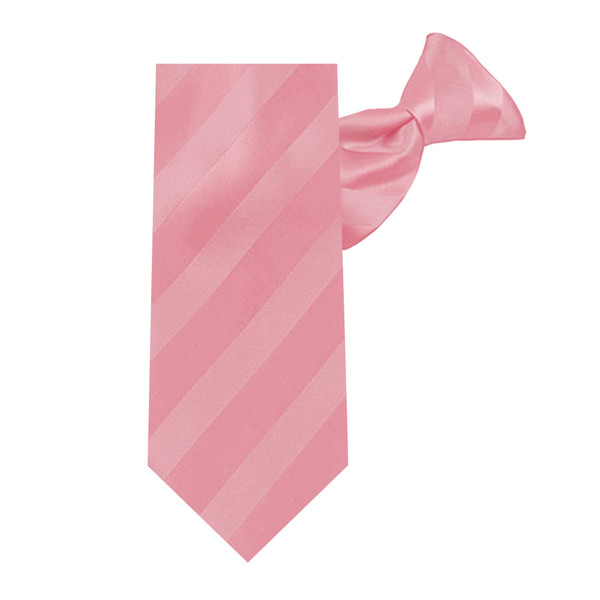 Kid's Tonal Stripe 14 inch Clip-On Tie - Pink
