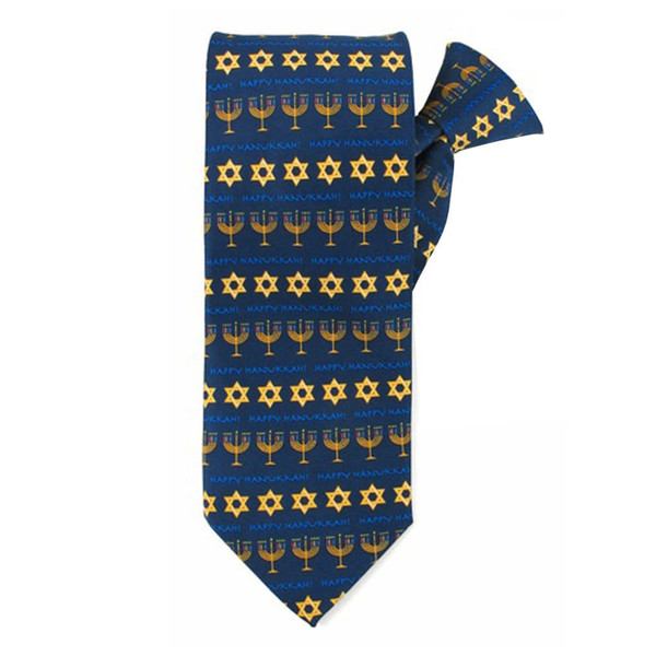 Kid's Hanukkah Star of David 14 inch Clip-On Tie