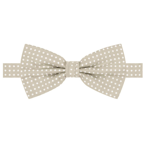 Polka Dot Print Men's Polka Dotted Pretied Bowtie - Champagne