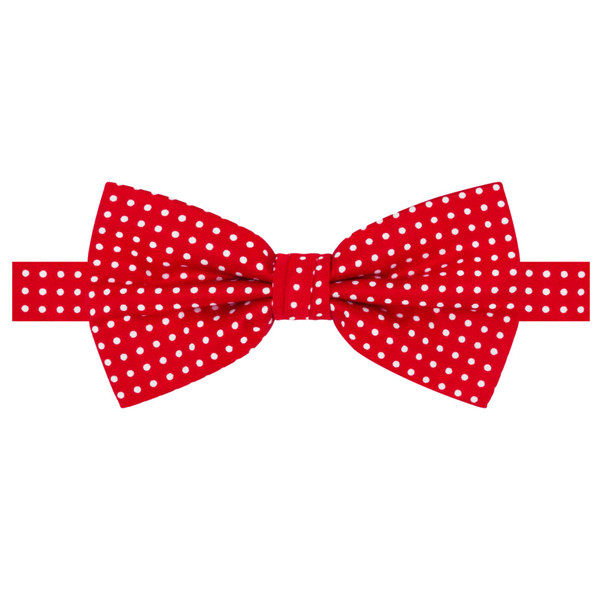 Polka Dot Print Men's Polka Dotted Pretied Bowtie - Red