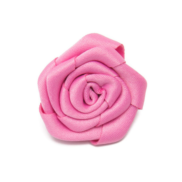 Satin Open Rose Lapel Flower Pin - Carnation