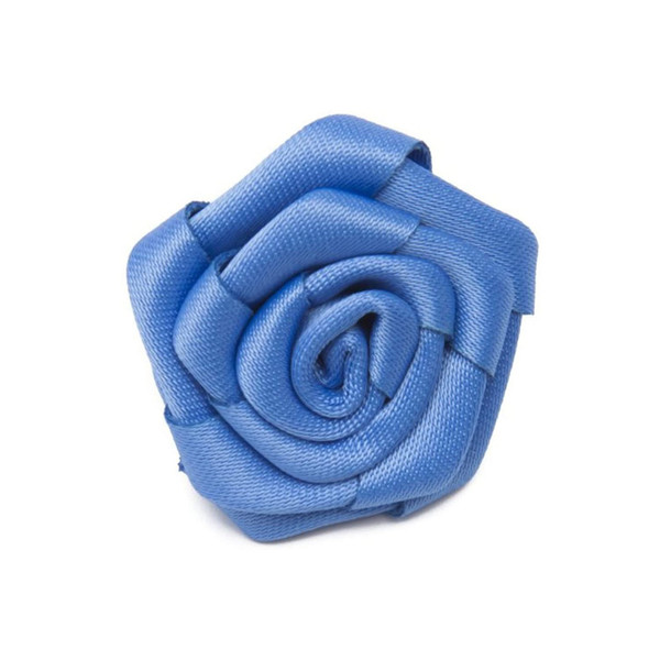 Satin Open Rose Lapel Flower Boutonniere - Ocean