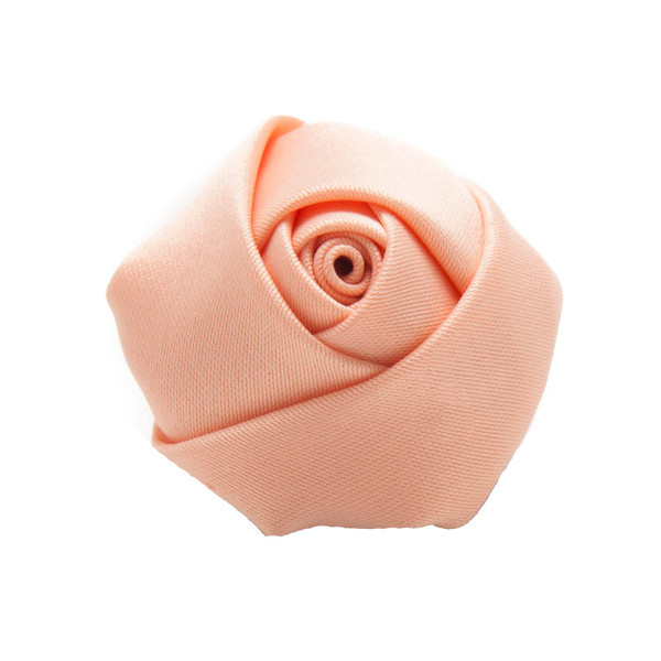 Satin Rose Lapel Flower Boutonniere - Peach