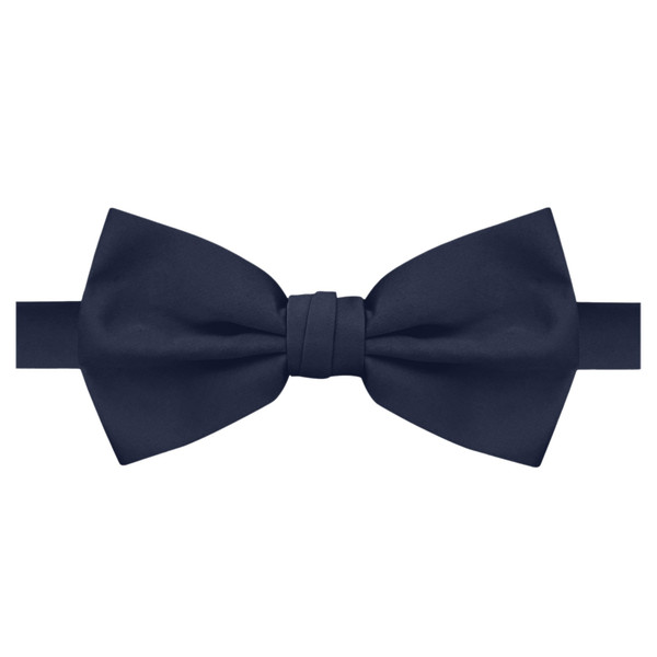 Banded Solid Bow Tie - Navy