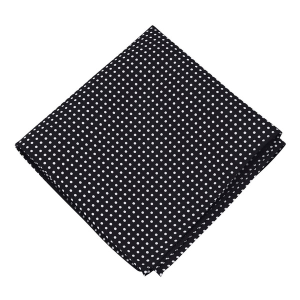 Polka Dot Pocket Square - Black